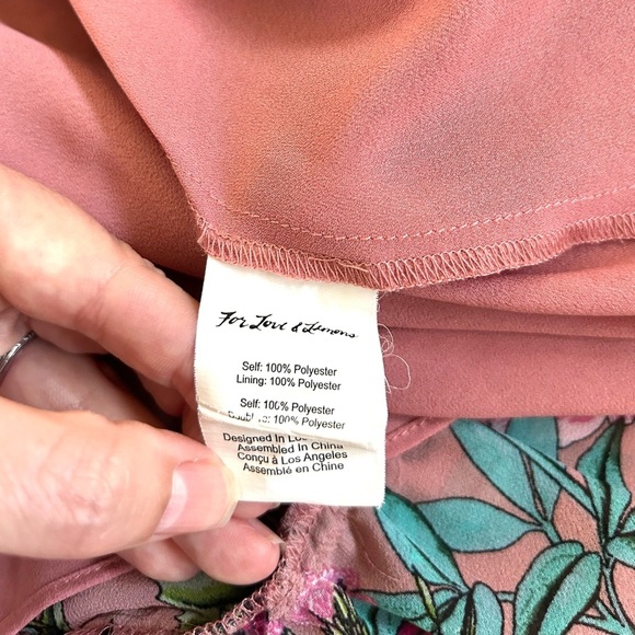 FOR LOVE & LEMONS churro floral babydoll mini dress ruffle pink flamenco size M - Picture 11 of 14